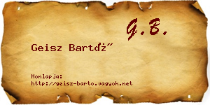 Geisz Bartó névjegykártya
